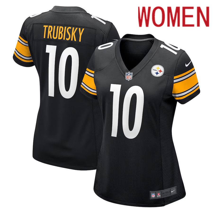 Women Pittsburgh Steelers 10 Mitchell Trubisky Nike Black Game NFL Jersey